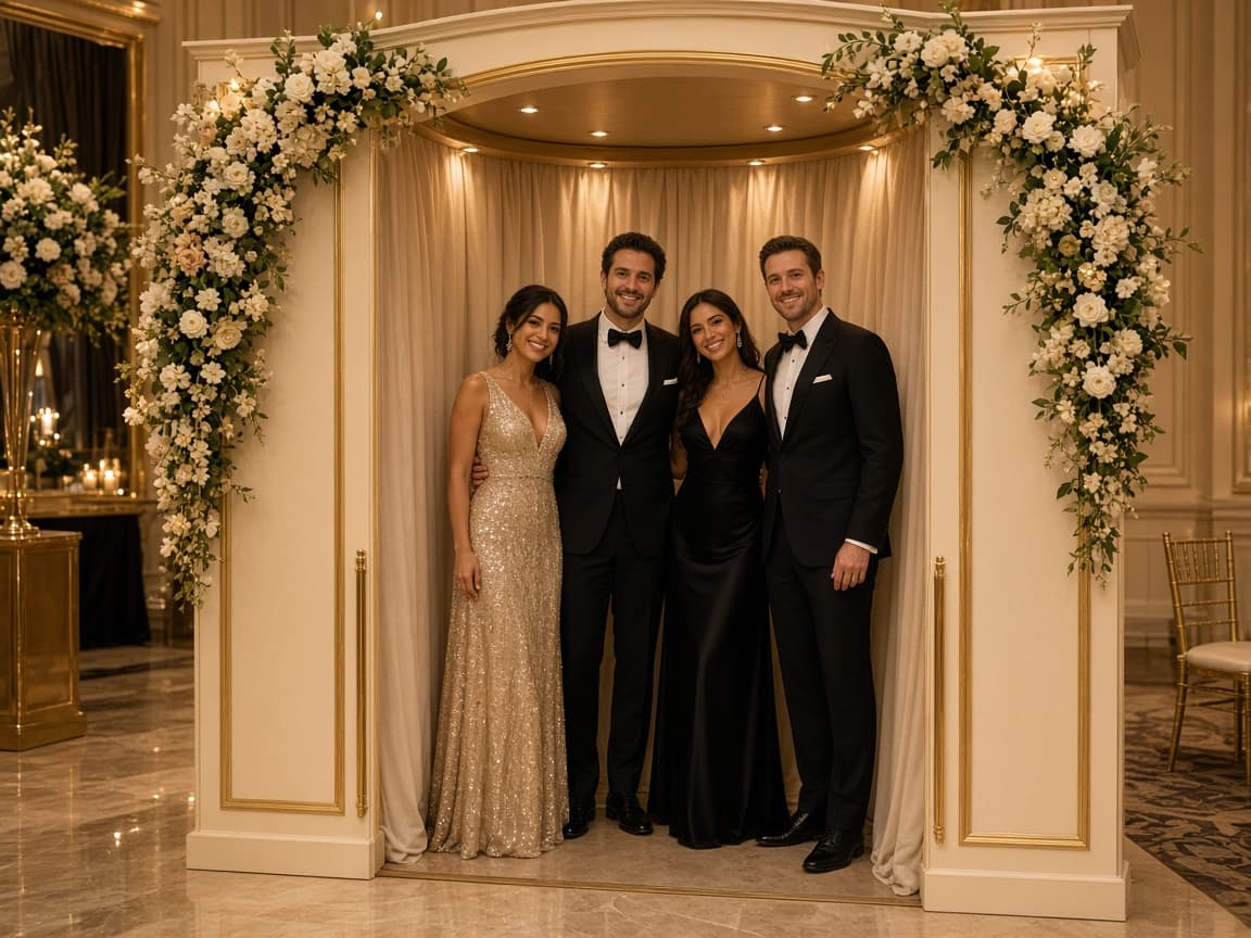 Custom enclosed floral photo nook used as a ZelphyPix backdrop